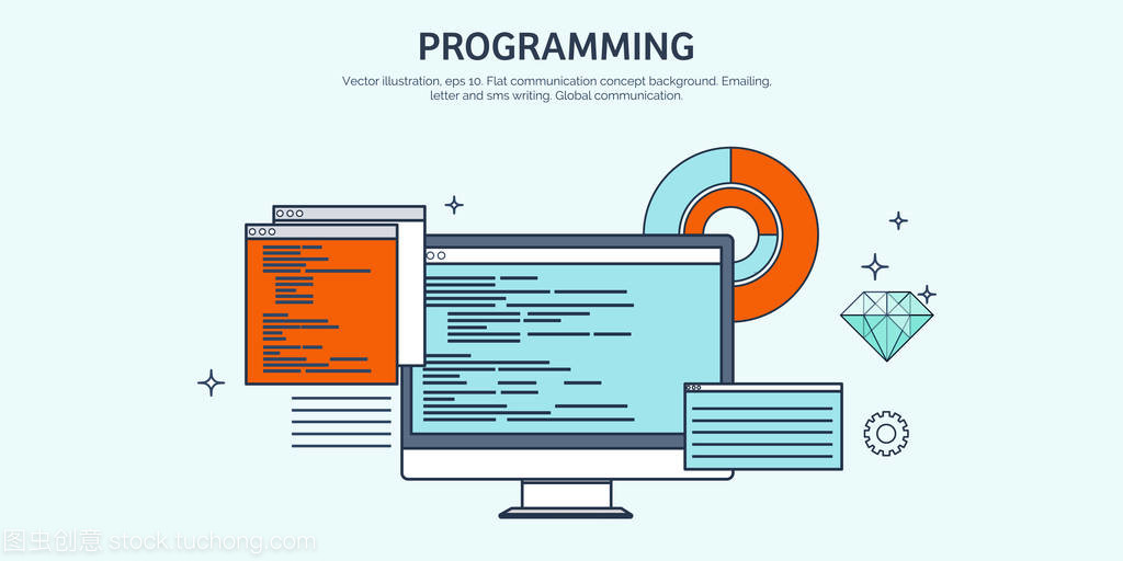 矢量图与平坦背景 软件技术开发中的编程与SEO优化